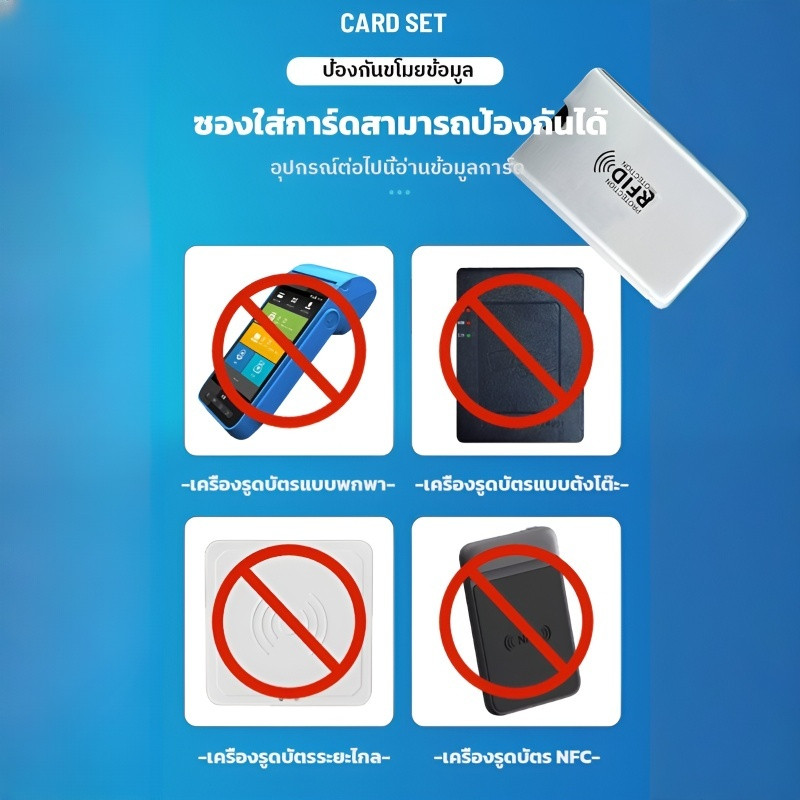 【ป้องกันการโจรกรรม】ซองป้องกันคลื่น RFID แบบบางพิเศษ RFID Blocking Card Sleeve/ซองกันข้อมูลหาย/ซองเก็