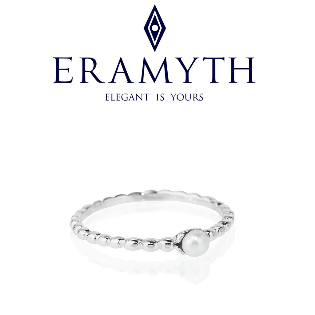 Eramyth jewelry : แหวนมุก ตัวเรือนเงินแท้ 92.5 งานมุกแท้ธรรมชาติจากแหล่งน้ำจืด : SLR-0050-S31