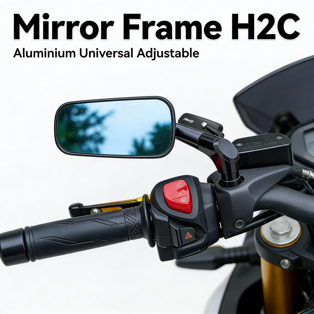กรอบอลูมิเนียมขาสั้นกระจกย้อนกลับสากลเต็ม Xmax V2 V1 H2C กระจกมองข้างกระจกมองหลังรถจักรยานยนต์ (1 ชิ