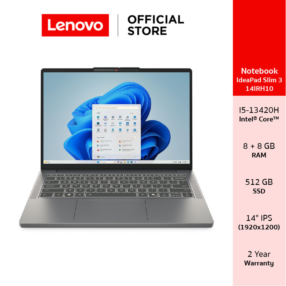Lenovo IdeaPad Slim 3 14IRH10(83K0004WTA)Notebook Intel I5-13420H 2x8GB SSD 512GB 14" IPS