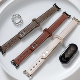 สายรัดหนังแท้บาง for Xiaomi Mi Band 10 9 8 NFC กีฬาปรับสายรัดข้อมือเปลี่ยนสายรัดข้อมือสายรัดข้อมือ for Mi Band 10 9 8