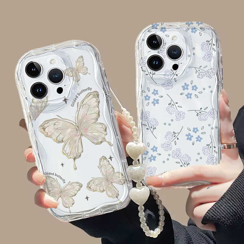 ดอกไม้ผีเสื้อสําหรับ VOVO V60 Lite V50 V40 Lite V30 V3E V29 V29E V27 V27E V25 V23 V23E 5G ซิลิโคนใสเ