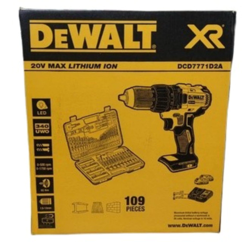 DEWALT สว่านกระแทกไร้สาย 20V DCD7781D2A-B1 พร้อมชุดดอกสว่าน 109 ชิ้น สว่านแบต สว่านกระแทก สว่าน สว่านไฟฟ้า thumbnail 4