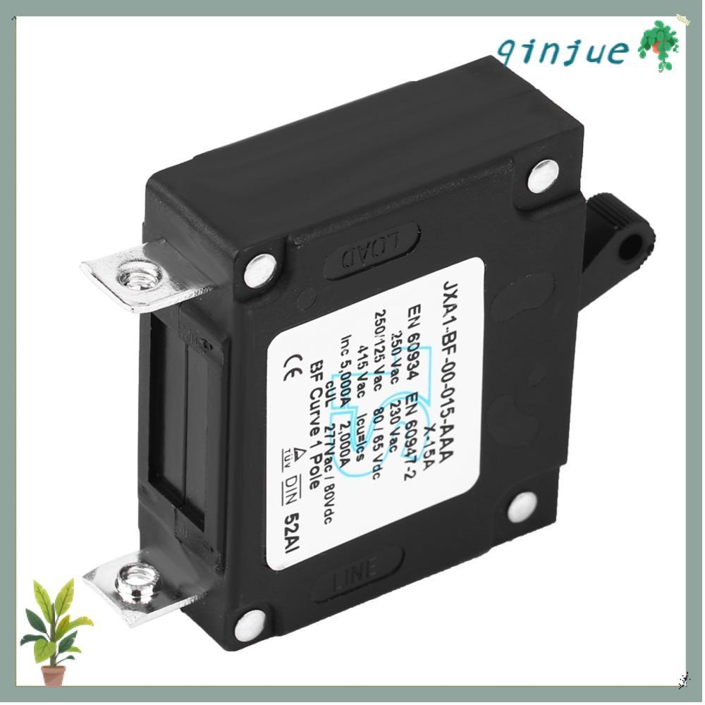 QINJUE Circuit Breaker, Manual Reset DC/AC Breaker Toggle Reset Switch, Toggle Operation Black Manua