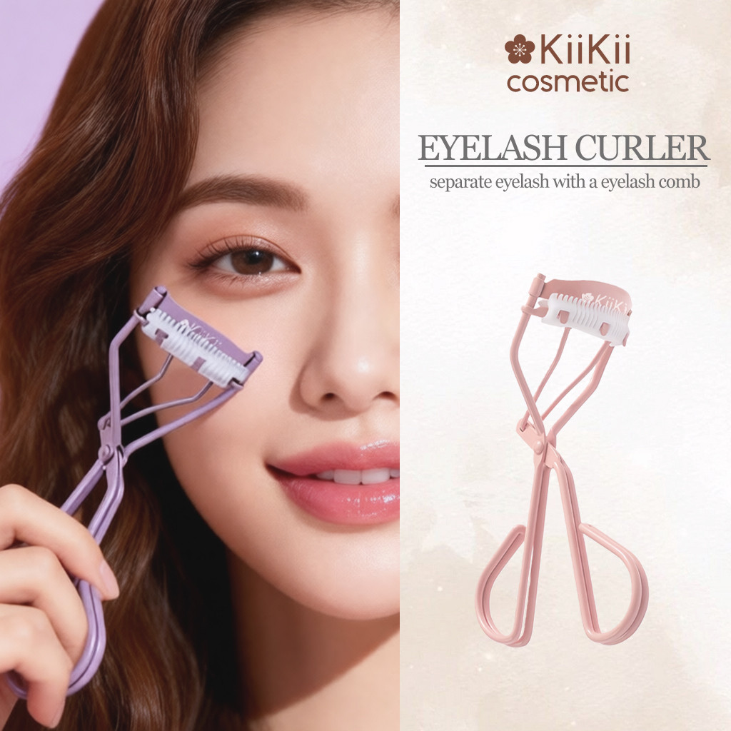 KiiKii Cosmetic ที่ดัดขนตาโค้งงอนแบบมีหวี สีมาคารอง ใช้งานง่าย ไม่ทำให้ขนตาหัก ดวงตาดูกลมโต