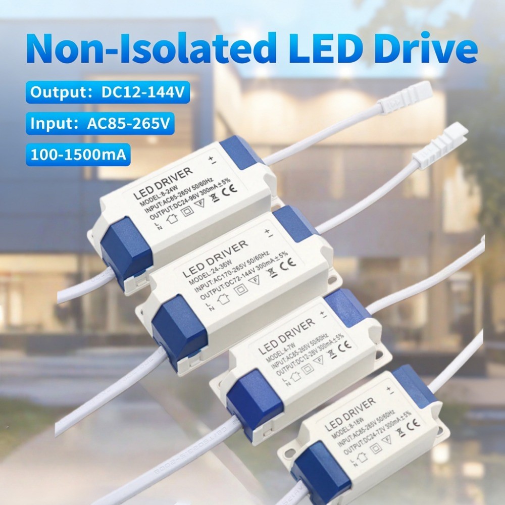 กระแสไฟคงที่ Non-isolated ภายนอก LED Driver 4-7W 8-18W 8-24W 24-36W 36-50W AC86-265 เอาต์พุต 300mA หม้อแปลงไฟฟ้า