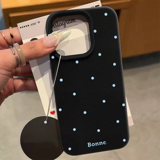 เคสสำหรับไอโฟน แฟชั่นลายจุดคลื่นหวานลายหนังเนื้อเคส TPU นุ่ม For IPhone 16 13 11 12 15 14 17Pro Max XR X 7 14 16 8 Plus