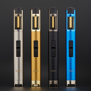 HONEST ไฟฟู่ ไฟแช็กเจ็ท แบบโลหะ พกพาง่าย เปลวไฟแรง เติมแก๊สไ…