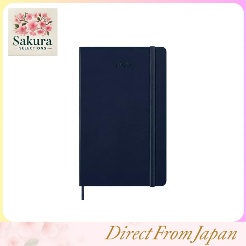 Moleskine Planner 2026 January Start 12-Month Daily Diary Large Size (13cm x 21cm) Hardcover Sapphir