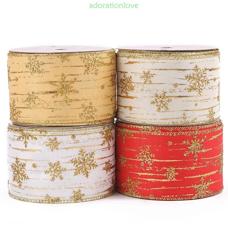 Ador Glitter Snowflake Ribbon Wrapping DIY Craft Bowknot Craft Accessory