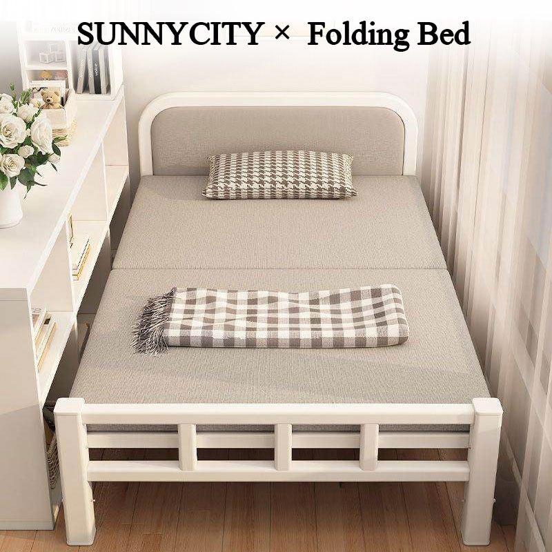 SUN เตียงพับ เตียงเดี่ยว รับน้ำหนักได้ 300KG ที่เก็บของแบบพับได้ Folding Bed 190x100x40cm ไม่ต้องติดตั้ง พกพาสะดวก