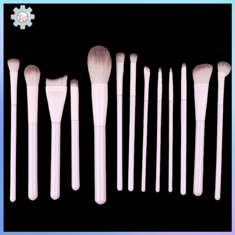 ซ้าย 13 ชิ้นชุดแปรงแต่งหน้า Make Up คอนซีลเลอร์ Blush Powder แปรงอายแชโดว์สูง Foundation แปรงเครื่อง