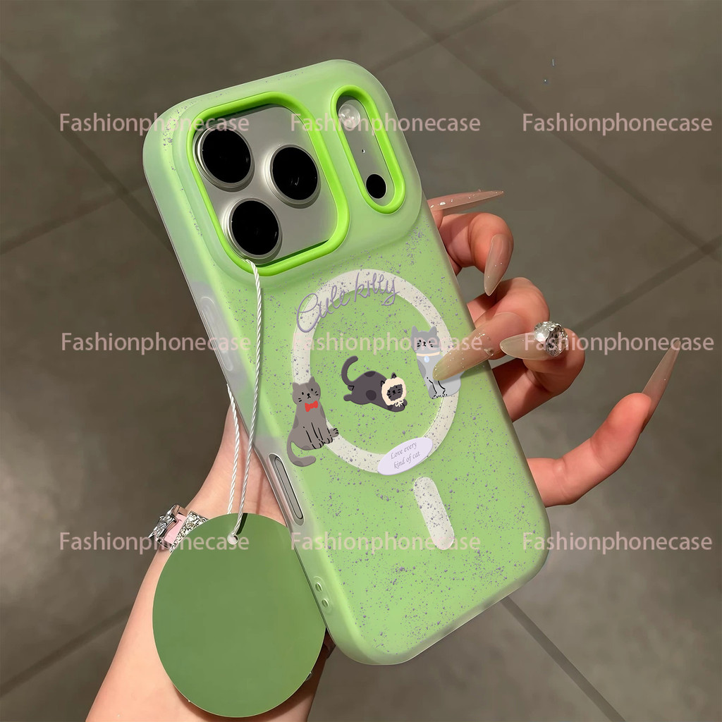 เคสแข็ง ลายการ์ตูน มีแม่เหล็ก ป้องกันรอย กันกระแทก เข้ากับ iPhone 12-17 Pro Max ทุกรุ่น XPGDCXK006