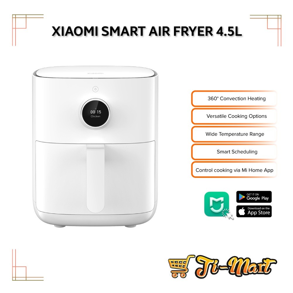 Xiaomi Smart Air Fryer 4.5L ตัวเลือกทําอาหารอเนกประสงค์เกรดอาหารเคลือบ Non-Stick App Control 米智能气锅 (