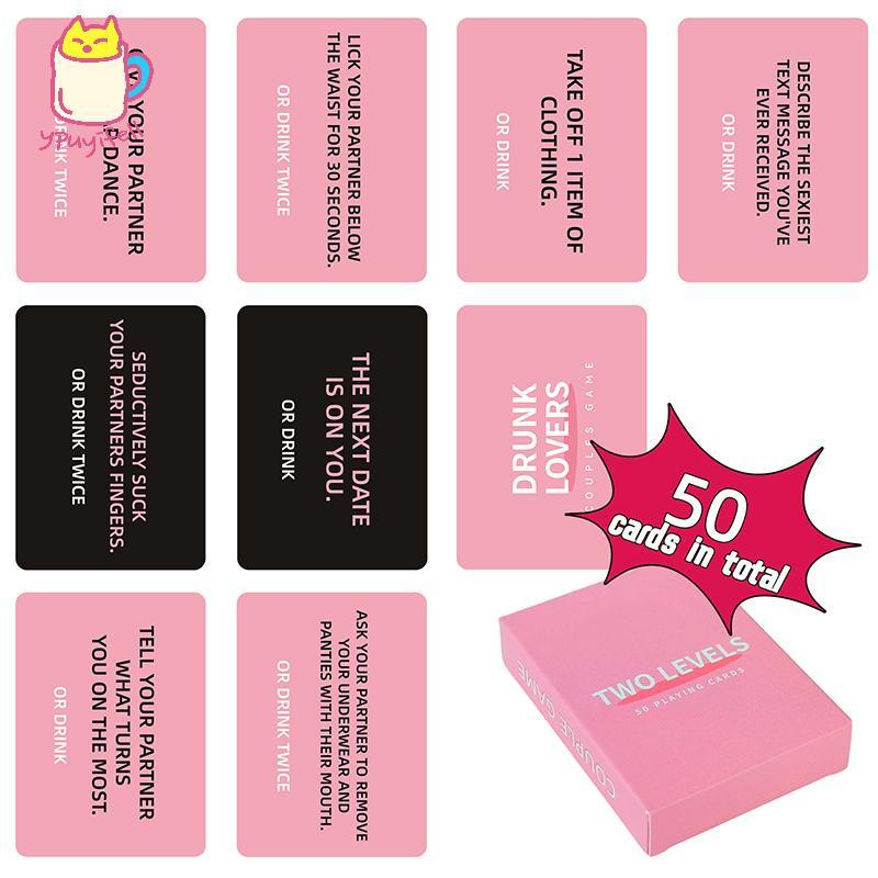 [YPU] Drunk diorbands - Couples Card Game For Date Night, 50 Game Cards, Romantic Valentines, Card G