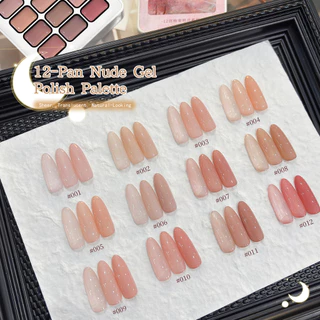 MORDDA-แฟชั่นเจลทาเล็บสีชมพูชุด 12 สีเหมาะสําหรับร้านทําเล็บและของใช้ประจําวัน
