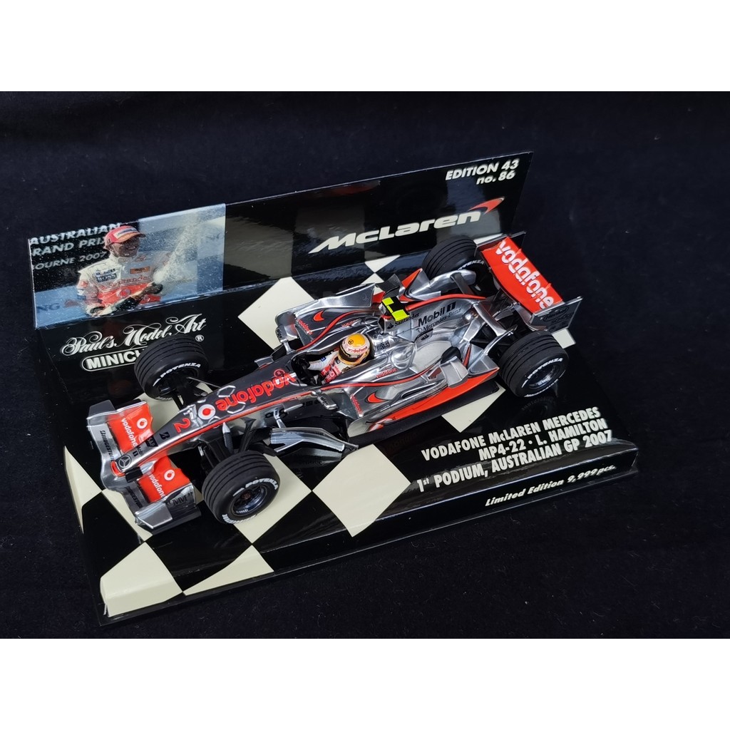 1/43 F1 Series Mini Cut mclaren mp4-22 สถานีออสเตรเลีย 2007 Hamilton โต๊ะรางวัลแรก #500元 Mini Cut re