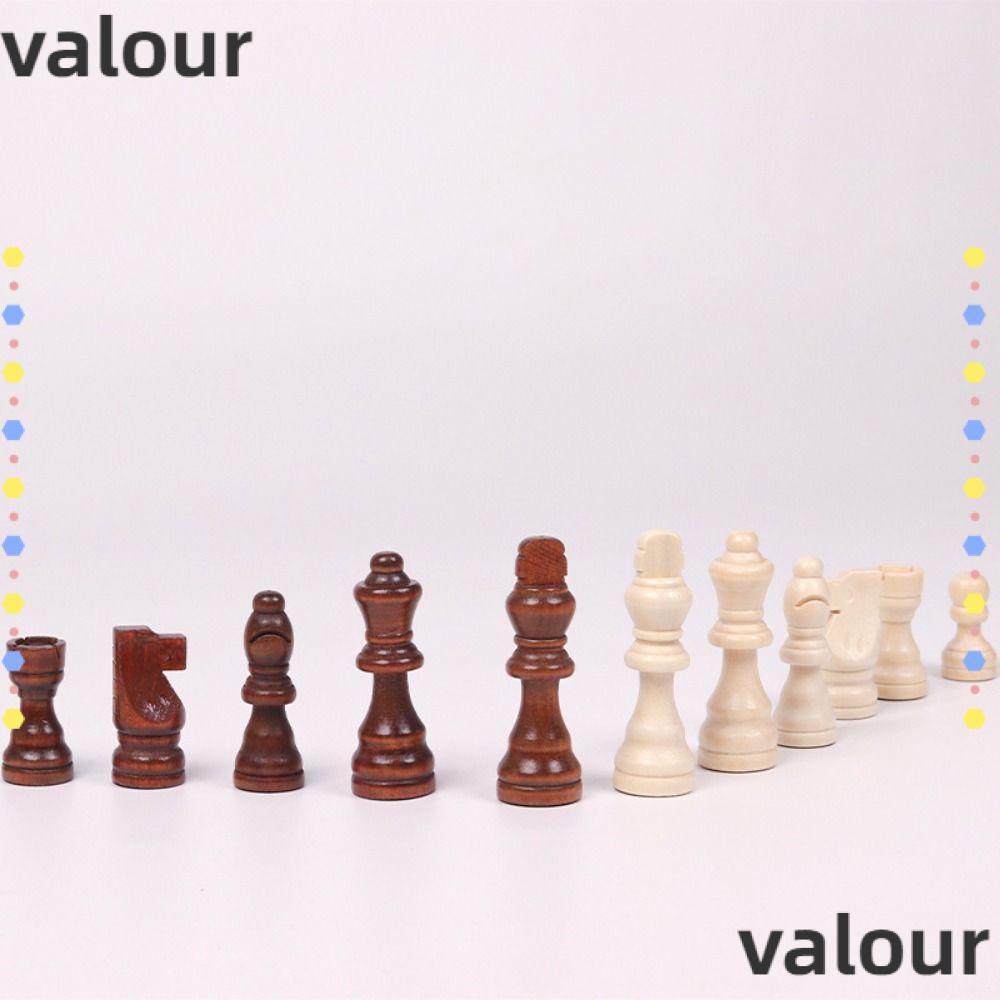 VALOUR Wood Chessmen, Chess Pieces Only No Board Wood Wood Wood Wooden Chess, 32 Pies King Height Ch