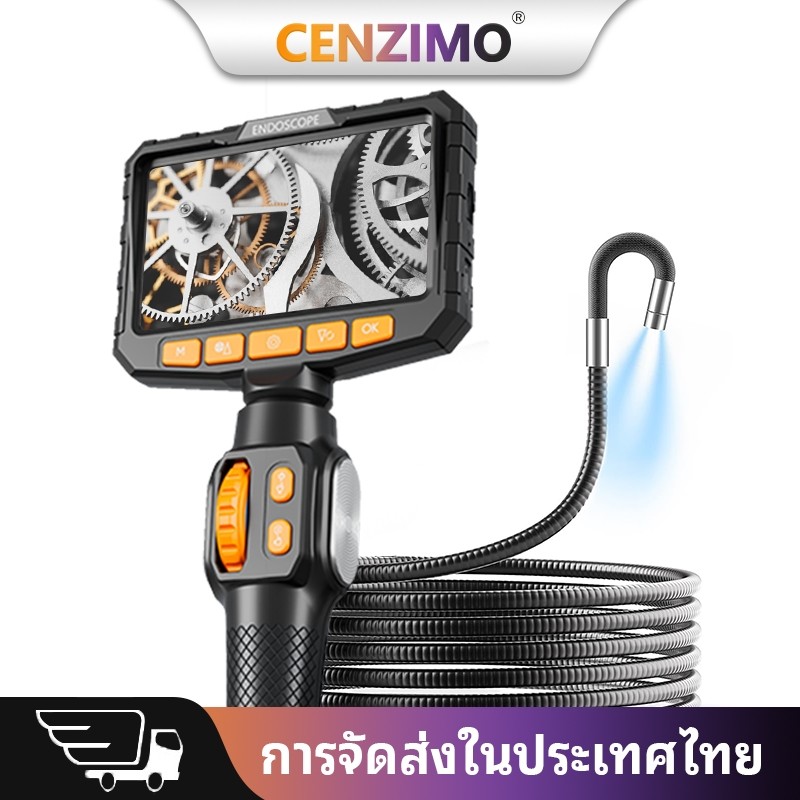 กล้องเอนโดสโคปพร้อมไฟตรวจสอบกล้อง Borescope พร้อมหน้าจอ IPS 5 "HD พร้อมไฟ LED 6 ดวง Endoscopic