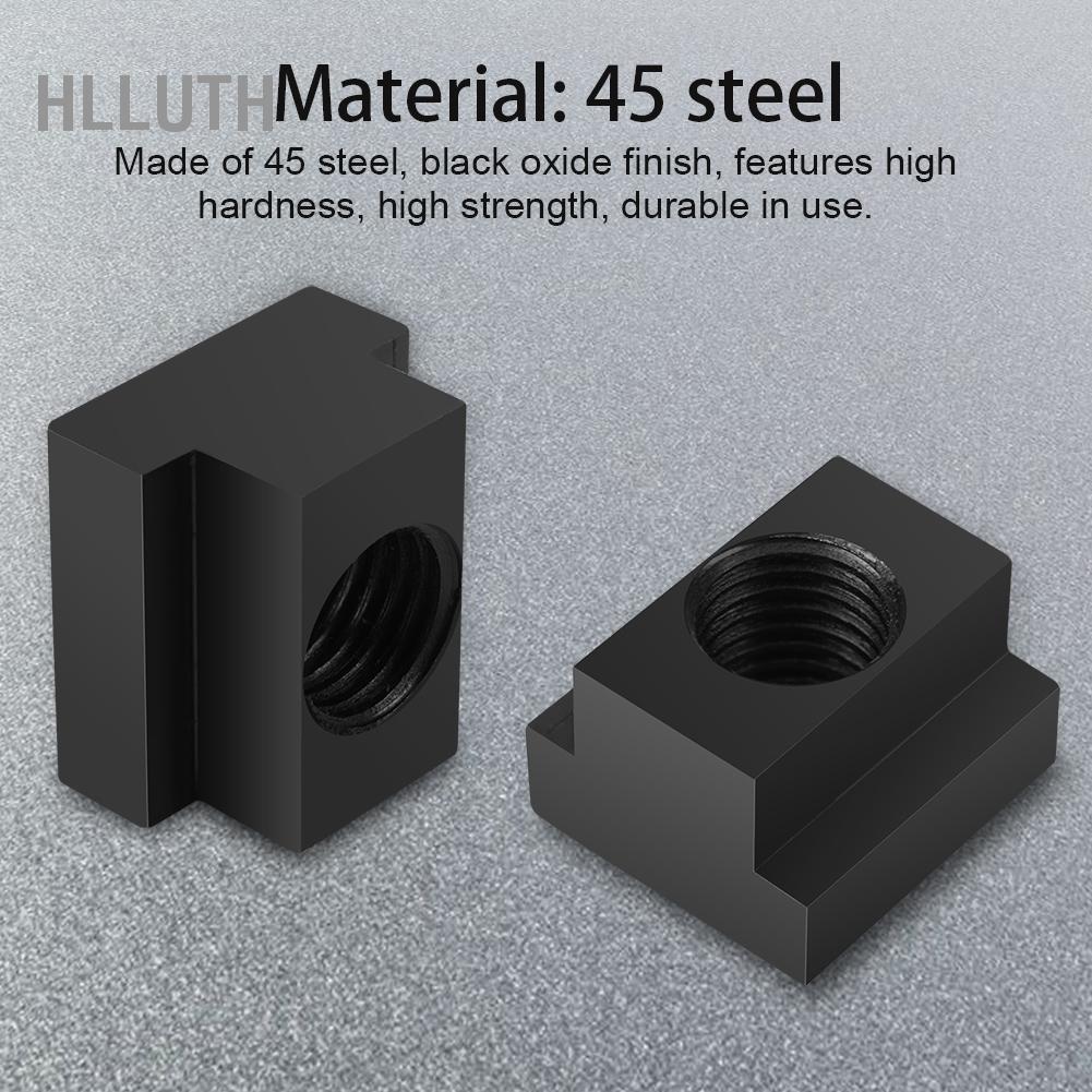 Hlluth Hlluth 5 pcs สีดำออกไซด์ T Slot Nuts M16 หัวข้อ Fit ลงในช่องเครื่องเครื่องมือตาราง