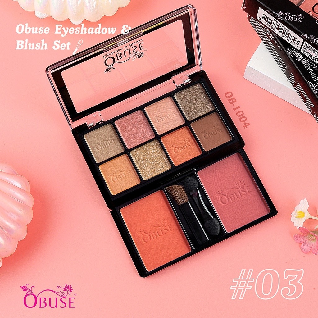 แท้/ดีลสุดคุ้ม/ไลฟ์ทุกวัน OB-1004 Obuse Eyeshadow&Blush 16.5g. ราคา ถูกที่สุด ดีลบีเคเค แกลเลอรีภาพที่ 7
