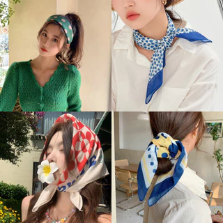 (2)(ผ้าพันคอ50cm) ผ้าคลุมไหล่ ผ้าโพกศรีษะ ขนาด 50*50 cm 58*58 cm