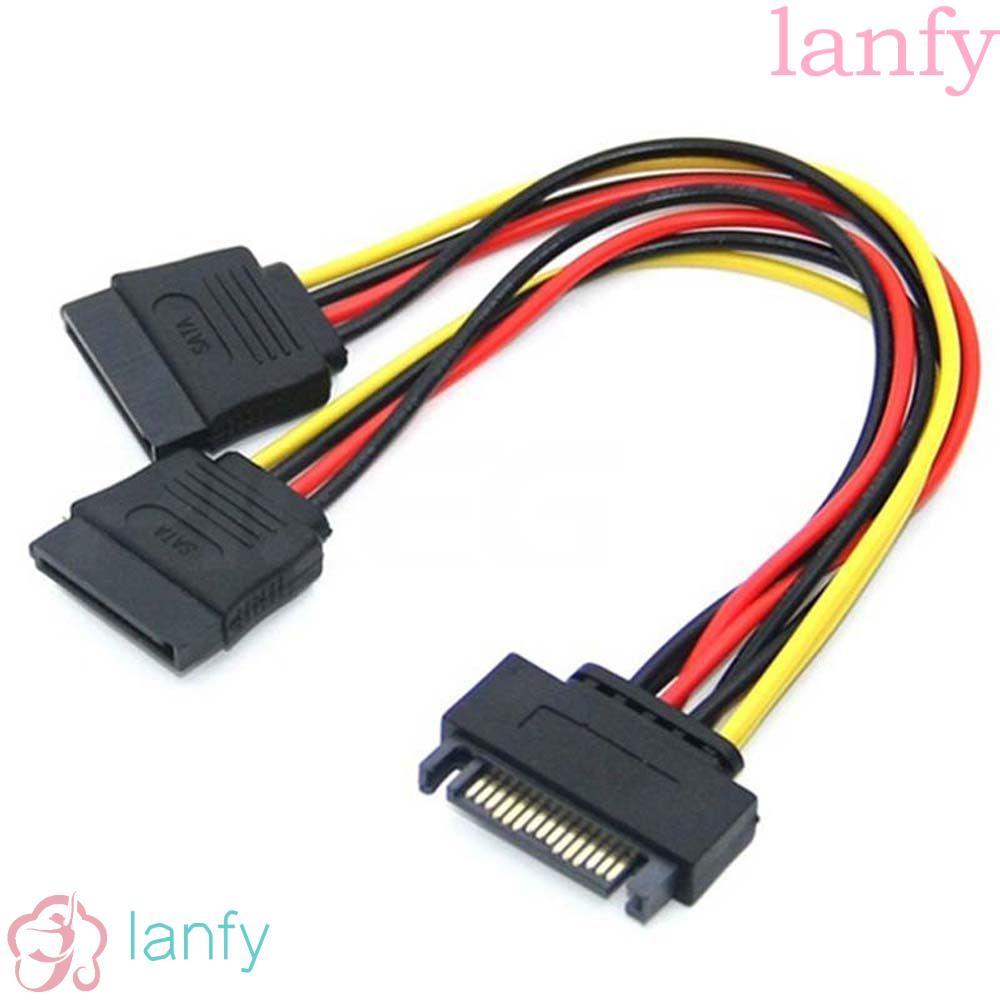 LANFY Hard Disk Power 15Pin Converter SATA II Power Extension Cable PSU Extension Cable PSU Cable Po