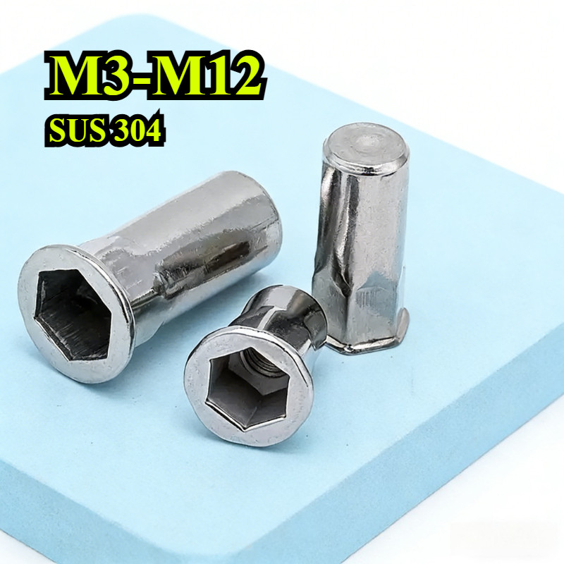 【ZQ-R1】รีเวทนัท สแตนเลส 304   M3M4M5-M12