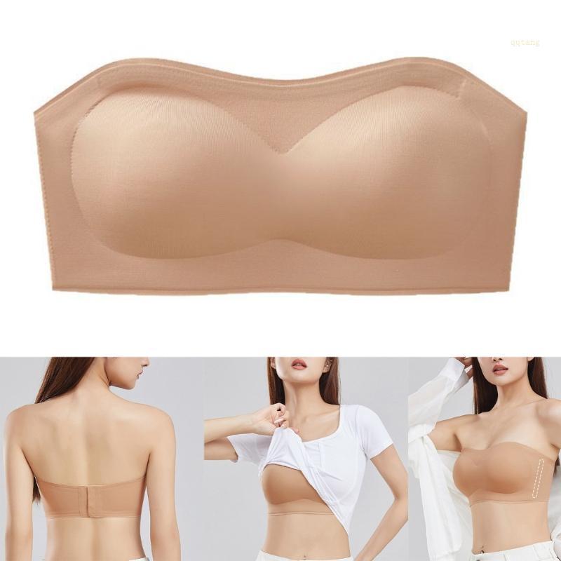 QQ* ผู้หญิง Bandeau Bra Bralette Bra Seamlesses Bandeau Tube Tops