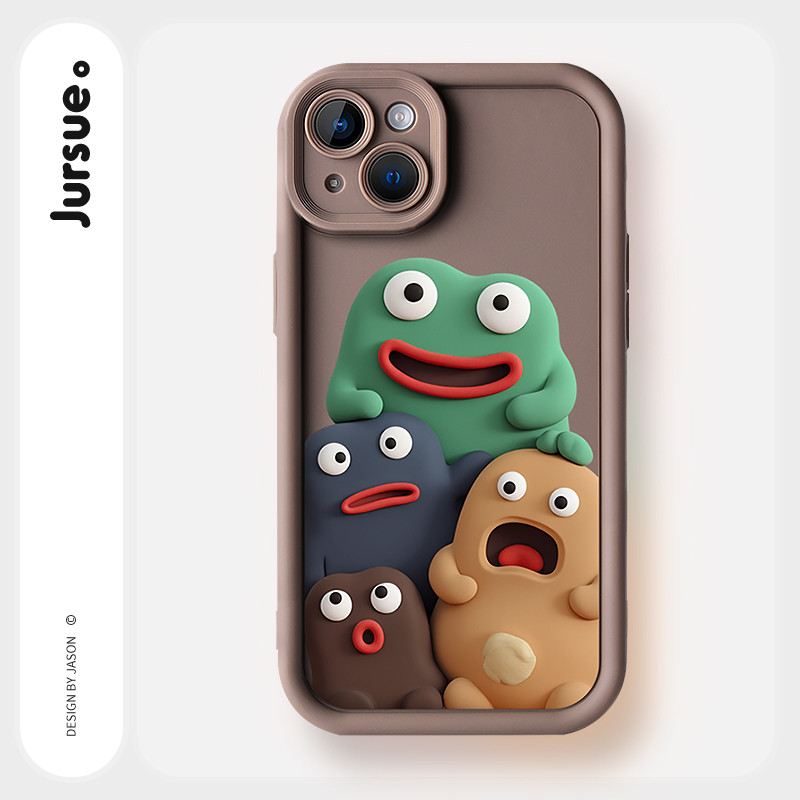 JURSUE เคสไอโฟน เคสนุ่มกันกระแทกมีสไตล์ตลก ศิลปะนามธรรม เคสโทรศัพท์ for iPhone 17 Air 16 15 14 13 12