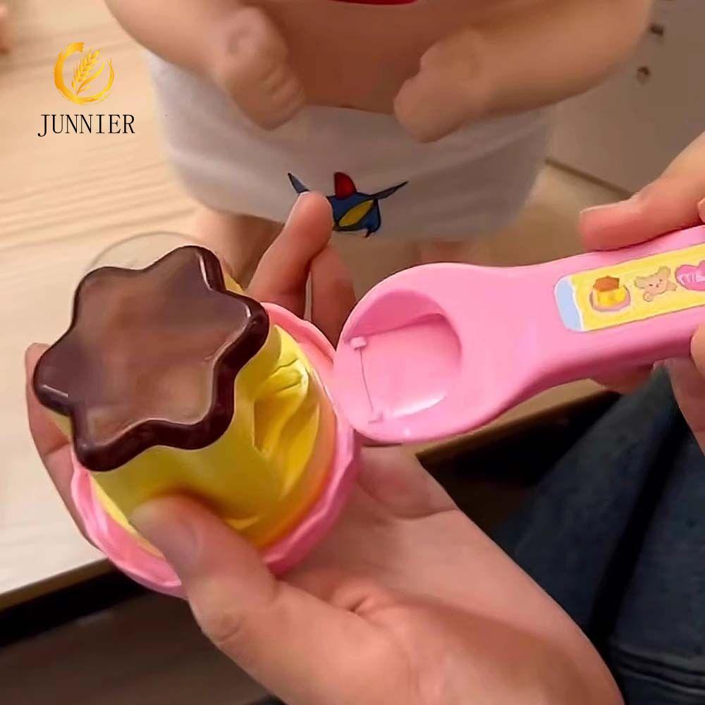 JUNNIER Pudding Feeding Toy, Simulation Early Education Strawberry Pudding Toy, Novelty Role Play Ho