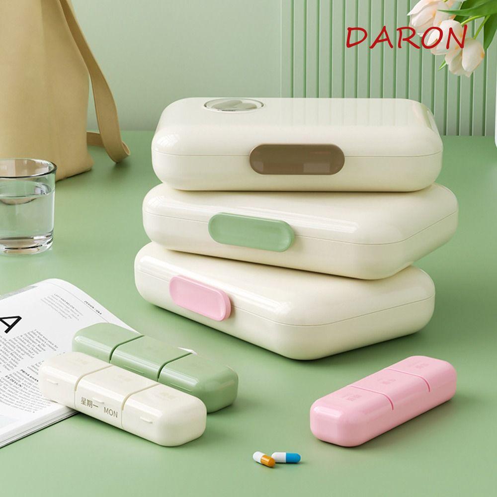 DARON กล่องใส่ยา 7 วัน, กันฝุ่น 21/28 Grid Daily Pill Box, Multi-functional Moisture-proof Waterproo