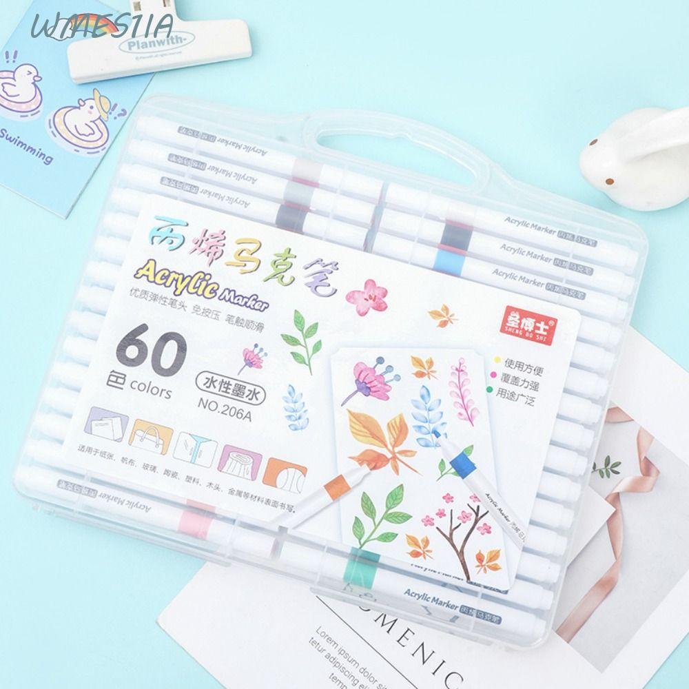 WMES1IA Art ภาพวาดเครื่องหมายปากกา,ภาพวาด 12/24/36/48/60 สีอะคริลิค Marker,งานฝีมือ DIY กันน้ํา Graf