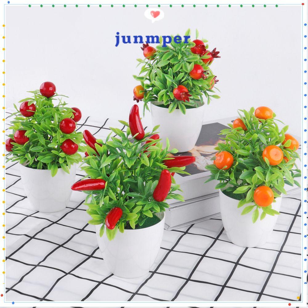 JUNMPER Fruit Tree potted Gift Home Decoration Fake greenery Orange Berries