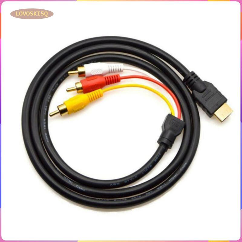 [lovoski5q] สาย HDMI to RCA, สายเชื่อมต่อ HDMI Male to 3RCA Male, วิดีโอ/เสียง AV