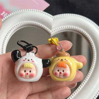 ในไทยน่ารักสามมิติการ์ตูนพวงกุญแจ ins หวานหญิงสาวหัวใจกระเป๋าจี้ของขวัญเพื่อนสนิทCOD