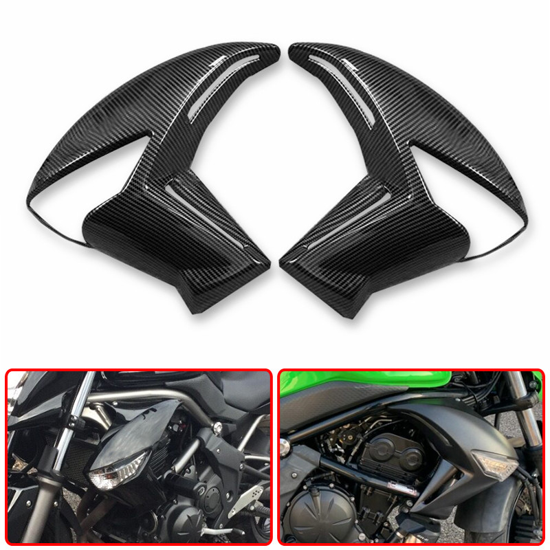HZ Fit สําหรับ Kawasaki ER-6N ER 6N 2009 2010 2011 ถังแก๊สรถจักรยานยนต์ด้านข้างฝาครอบแผง Fairing Cow