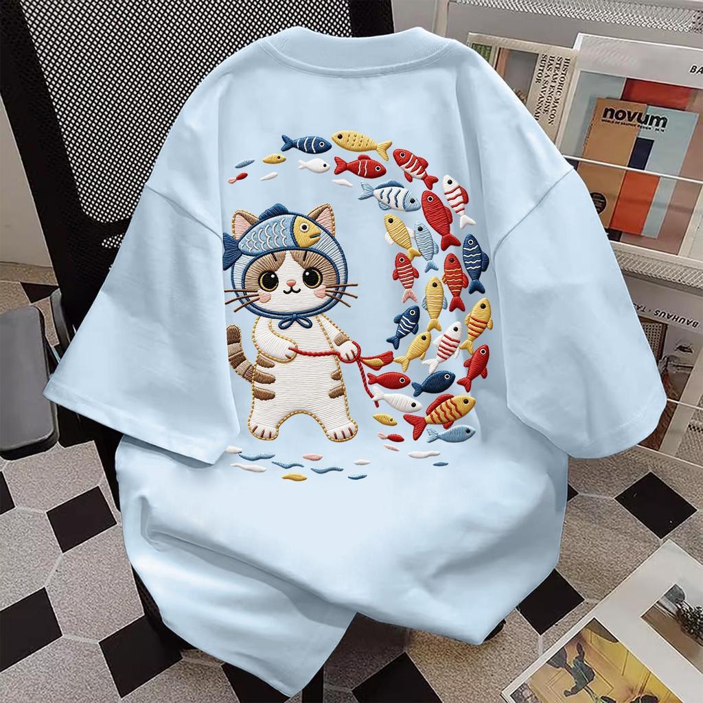 T42.SHOP🌸สื้อยืด oversize เสื้อแฟชั่น เกาหลี สตรีท ใส่สบาย โคตรนุ่ม ผ้าคอตตอน100% ลาย "Dkk Bfo"