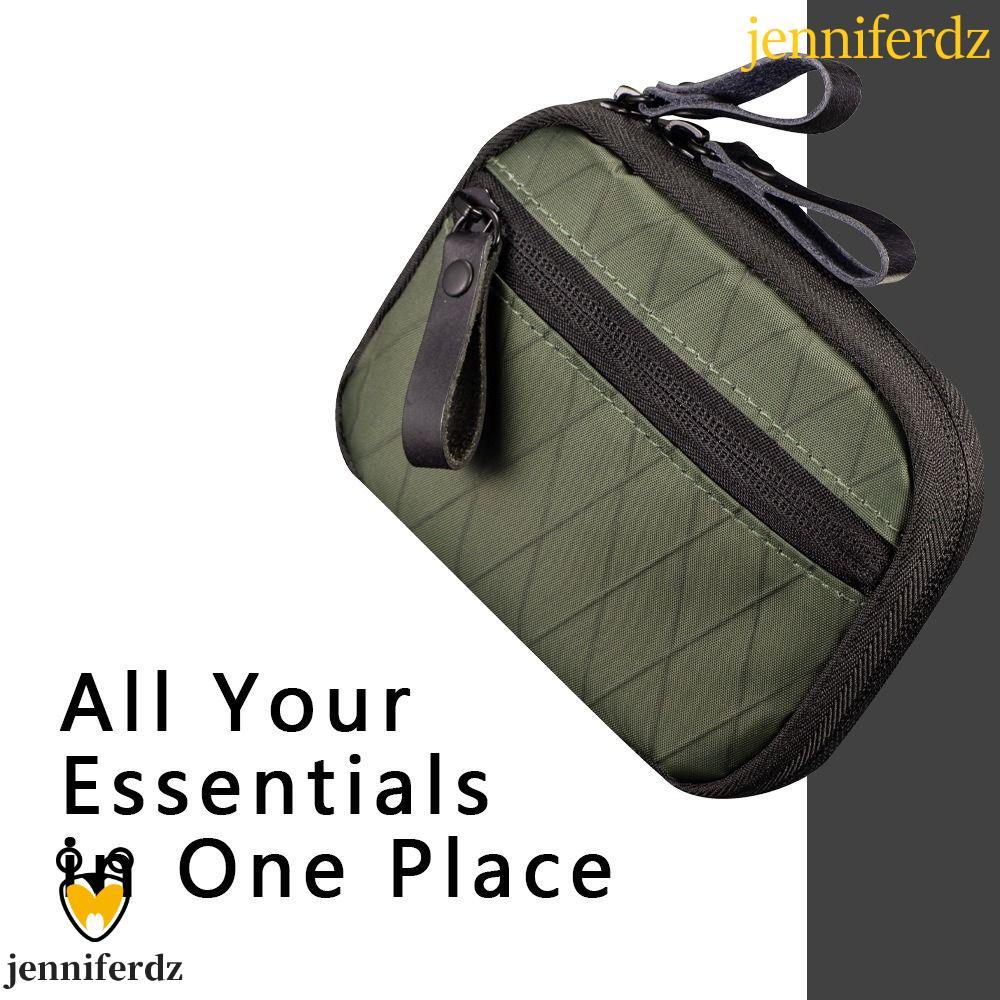EDC Wallet & Organizer กันน้ำ ทำจากวัสดุไนลอนสีเขียว เหมาะสำหรับOutdoor Activities ขี่จักรยาน