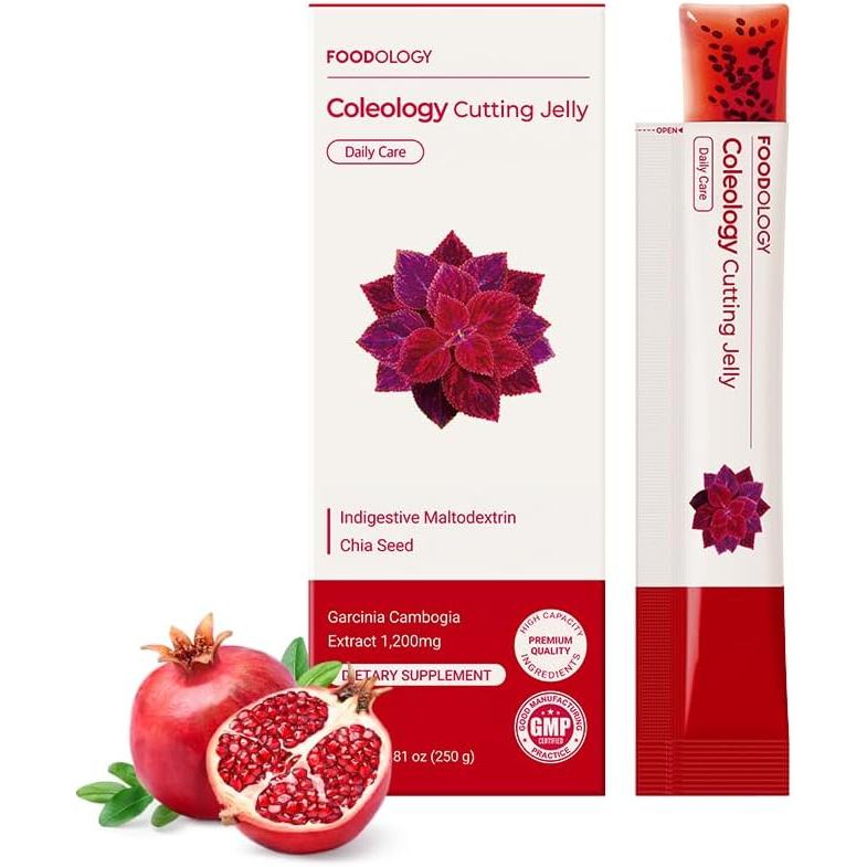 FOODOLOGY Coleology Cutting Stick Jelly, Pomegranate – Apite Suppressant, Chia Seeds, Garcinia HCA, 