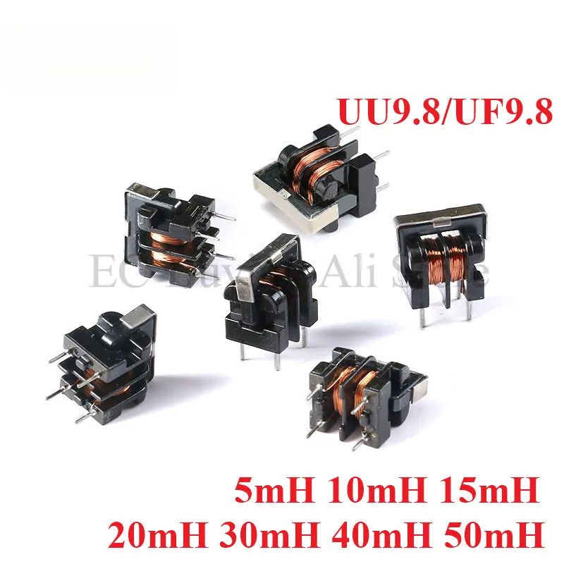 5pcs UU9.8 UF9.8 โหมดทั่วไป Choke Inductor 5mH 10mH 15mH 20mH 30mH 40mH 50mH สําหรับกรองเหนี่ยวนํา P