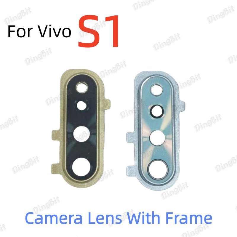 สําหรับ Vivo S1 1907 V1907 เลนส์กล้องด้านหลังฝาครอบกระจกพร้อมการเปลี่ยนตัวยึดกรอบ