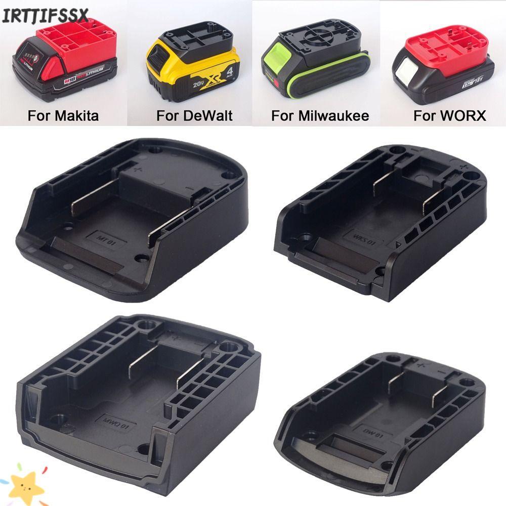 ขั้วต่อแบตเตอรี่ IRTJIFSSX, อะแดปเตอร์ DIY ทนทาน ABS, ฐานยึดแบบพกพาสําหรับ Makita/DeWalt/WORX/Milkwaukee แบตเตอรี่ลิเธียม 18V