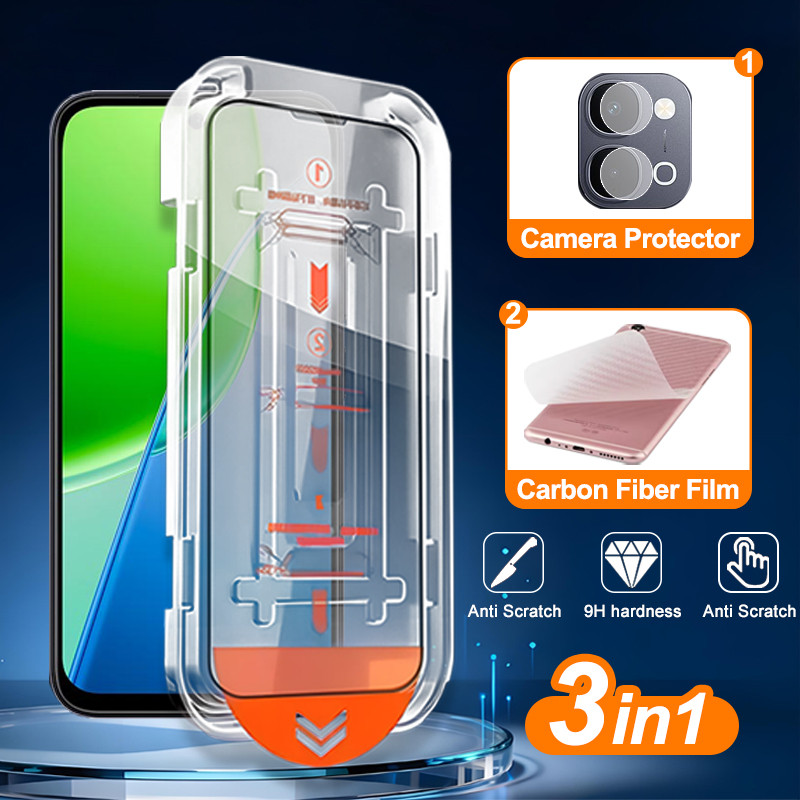 3 in 1 Vivo Y31d 9H กระจกนิรภัยใสสําหรับ Vivo Y21d Y05 Y04 Y04s Y19s Y17s Y29 Y28 Y27 Y27s Y36 Y16 Y