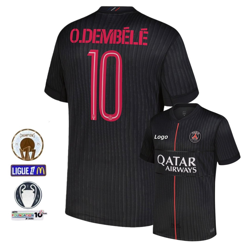 PSG 2025/26 Fans Edition Mens PSG Fourth Short Sleeves Football Jersey T-Shirt