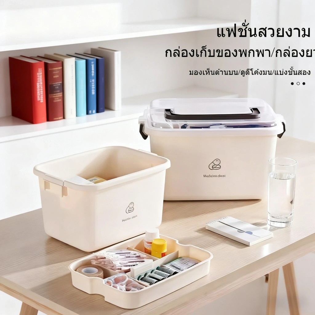 KAMAN กล่องเก็บยาอเนกประสงค์แบบใส สำหรับเก็บยาแยกประเภท ชุดปฐมพยาบาลพกพา กันความชื้นและกันน้ำ COD
