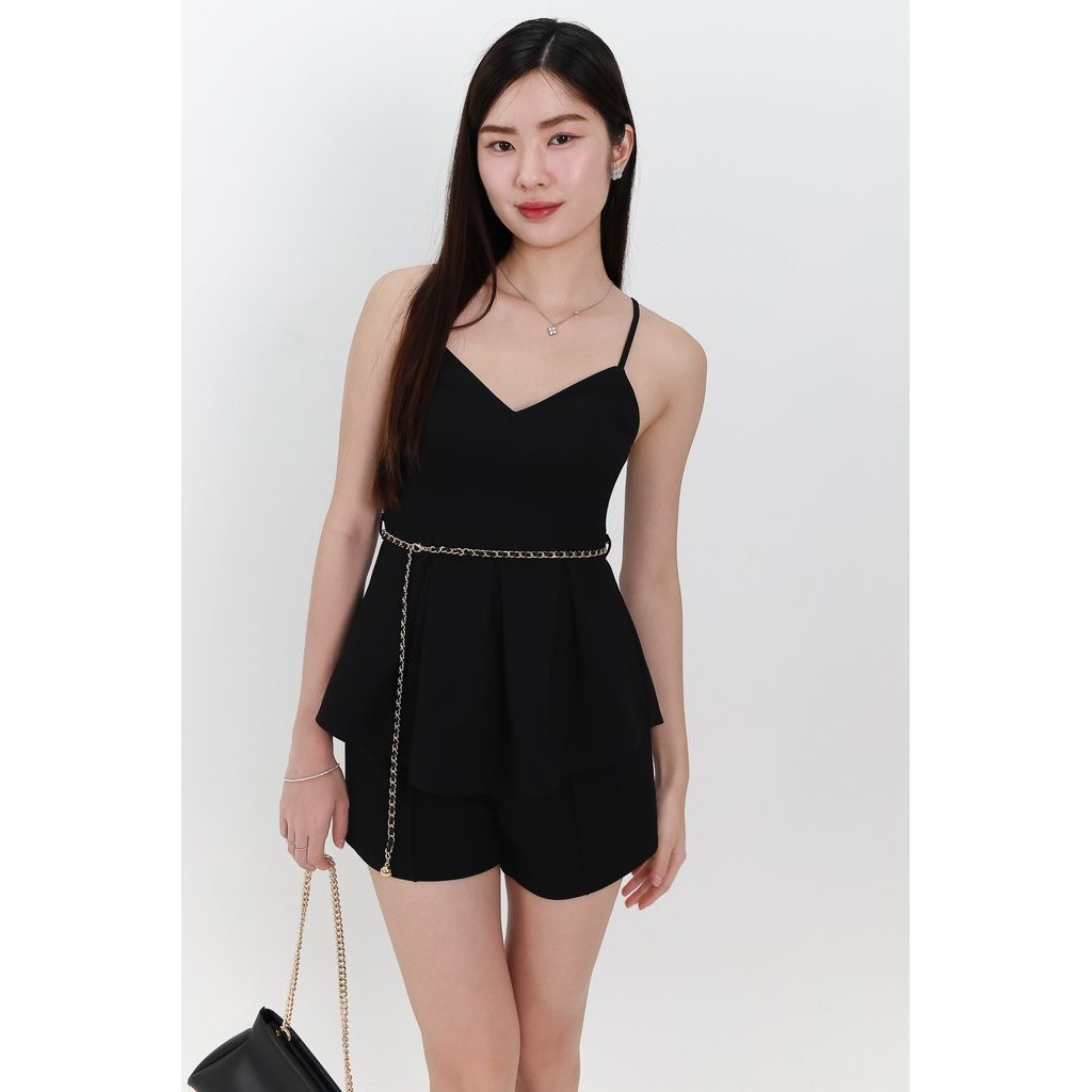 เสื้อ Coco Co-ord Peplum สีดํา