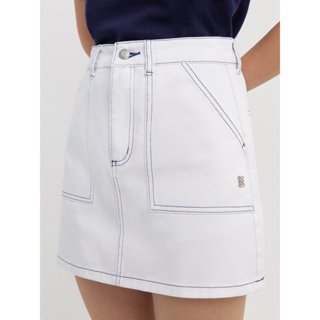 [Pomelo] กระโปรงยีนส์สั้นเอวสูง / High Waisted Denim Mini Sk…