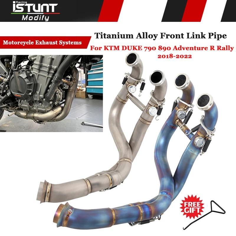 สลิปออนสำหรับ KTM DUKE 790 ADV 890 Adventur R Rally 2019-2022 รถจักรยานยนต์ไอเสียไททาเนียมหนีด้านหน้