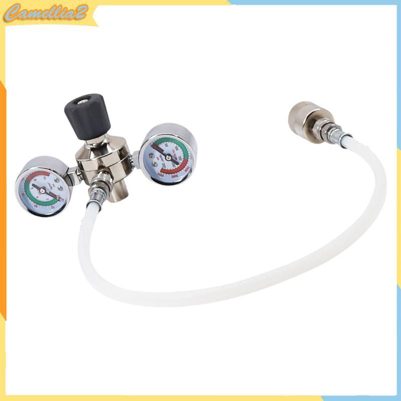Cam Two Gauge Cream Dispenser Regulator พร้อมท่อเกรด 50 ซม.สําหรับการควบคุมก๊าซ N2O ที่แม่นยําในครัว